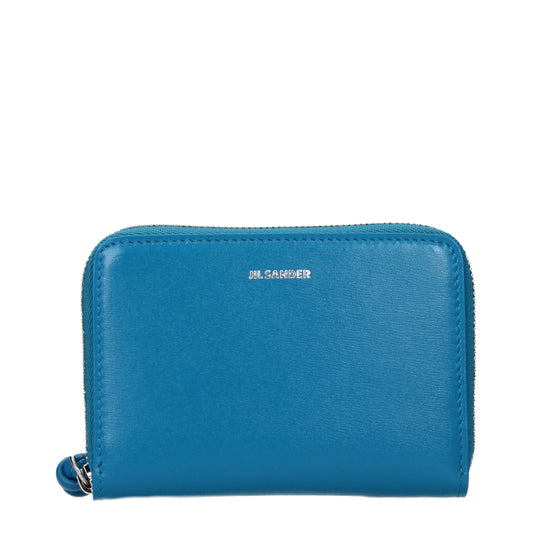 Jil Sander Blue Leather Wallet