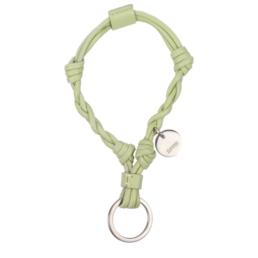 Jil Sander Green Leather Keychain