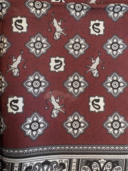 Dolce & Gabbana Bordeaux Bandana Silk Square Handkerchief Scarf