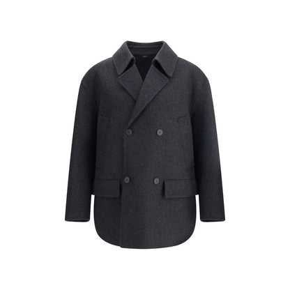 Fendi Gray Fleece Wool Coat