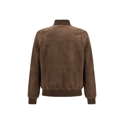 D'amico Brown Leather Bomber