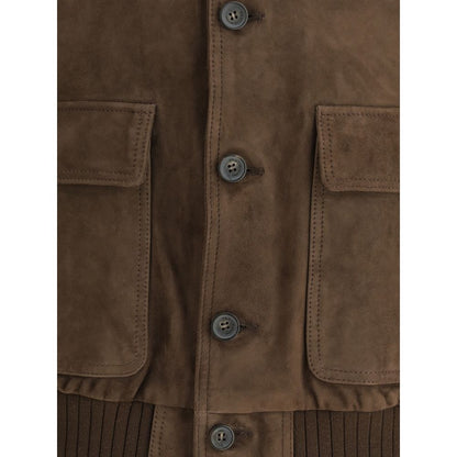D'amico Brown Leather Bomber