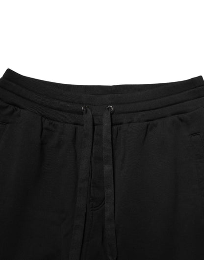 Dolce & Gabbana Black DG Logo Cotton Jogger Sweatpants Pants