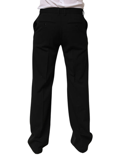 Dolce & Gabbana Black Wool Formal Dress Men Trouser Pants