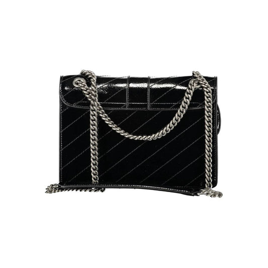 Gaelle Paris Black Polyurethane Women's Bag