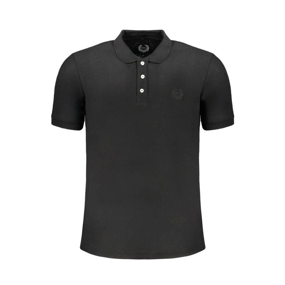 Gianmarco Venturi Black Cotton Polo Shirt