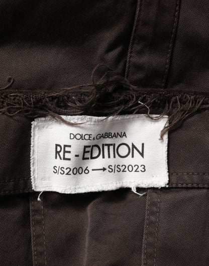 Dolce & Gabbana Brown Re- Edition Cotton Men Cargo Pants
