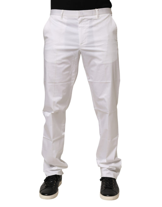 John Richmond White Cotton Stretch Dress Formal Men Trouser Pants