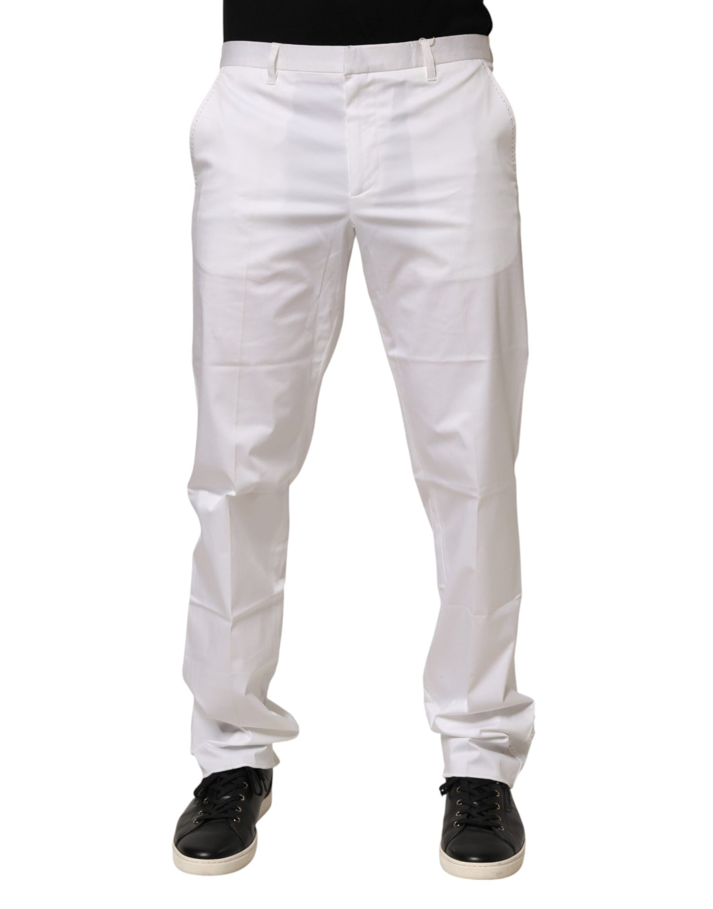 John Richmond White Cotton Stretch Dress Formal Men Trouser Pants