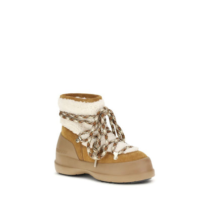 Moon Boot Beige Leather Ankle Boots