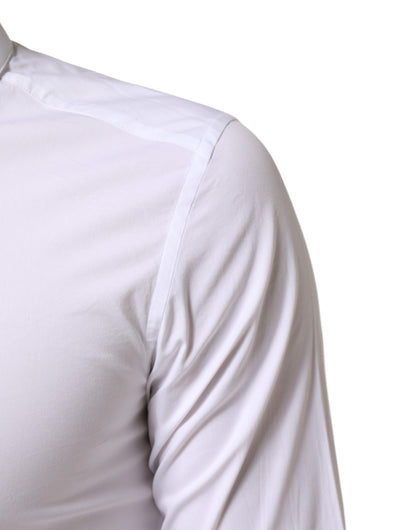 Dolce & Gabbana White Cotton GOLD Formal Men Dress Shirt