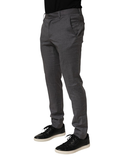 Daniele Alessandrini Gray Polyester Formal Dress Trouser Pants