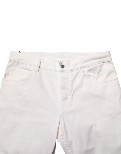 Prada White Mid Waist Skinny Fit Denim Casual Trouser Jeans