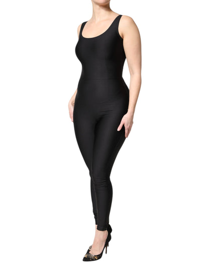 Dolce & Gabbana Black Sleeveless Bodycon Women Jumpsuit Dress