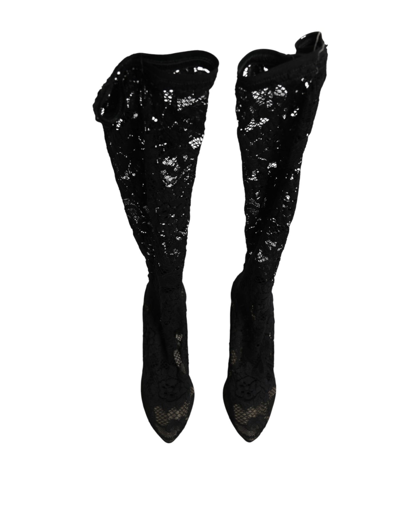 Dolce & Gabbana Black Pumps Taormina Lace Socks Boots Shoes