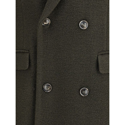 Cruna Green Fleece Wool Coat
