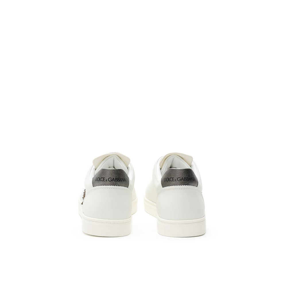 Dolce & Gabbana White Leather Low Top Sneakers