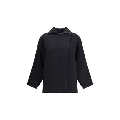 Ella Black Merino Wool Coat