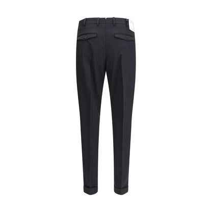 PT Torino Black Fleece Wool Casual Pants