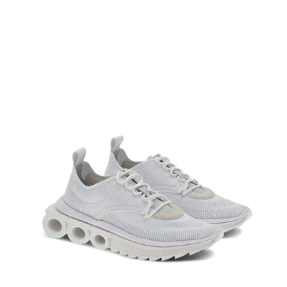 Salvatore Ferragamo White Nylon Athletic Sneakers