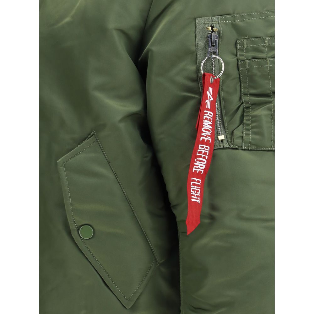 ALPHA INDUSTRIES Green Nylon Bomber