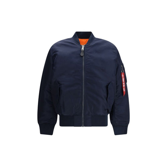 ALPHA INDUSTRIES Blue Nylon Bomber