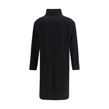 Tagliatore Black Fleece Wool Coat