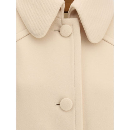 Valentino Cream Fleece Wool Coat