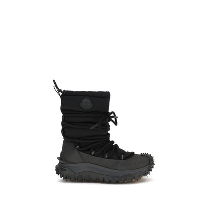 Moncler Black Polyamide Lace-Up Boots