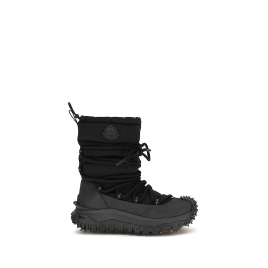 Moncler Black Polyamide Lace-Up Boots