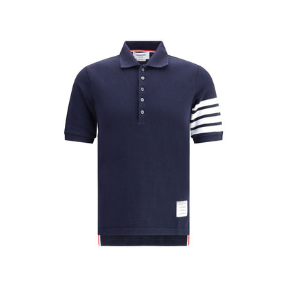 Thom Browne Blue Cotton Polo Shirt