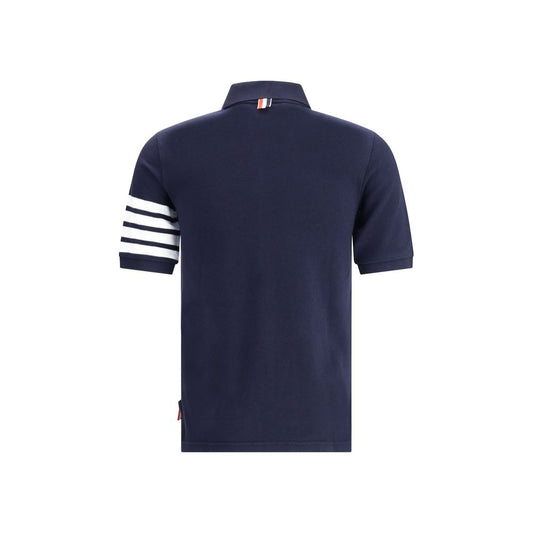 Thom Browne Blue Cotton Polo Shirt