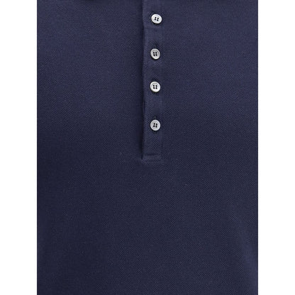 Thom Browne Blue Cotton Polo Shirt