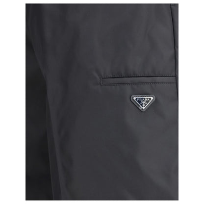 Prada Black Recycled Polyamide Bermuda Shorts