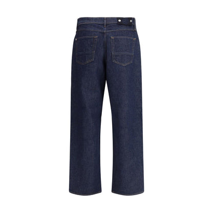 Stone Island Blue Cotton Straight-Leg Jeans