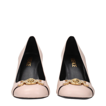 Versace Pink Leather High Heel Pumps
