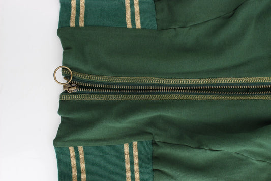 John Galliano Green Mock Zip Cardigan Sweatshirt Sweater Jacket