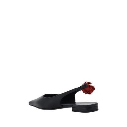 Magda Butrym Black Calf Leather Bos Taurus Ballet Flats