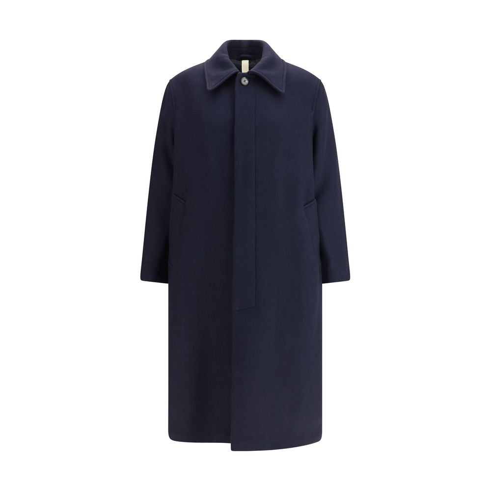 Sunflower Blue Fleece Wool Coat