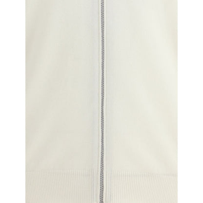 Brunello Cucinelli White Cashmere Cardigan