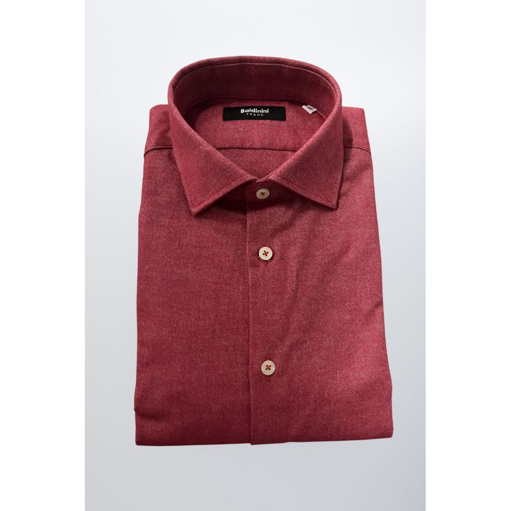 Baldinini Trend Red Cotton Shirt