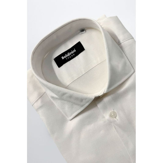 Baldinini Trend White Cotton Men's Shirt