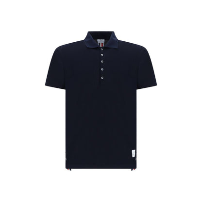 Thom Browne Blue Cotton Polo Shirt