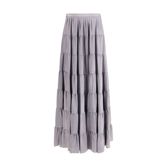 Forte_Forte Gray Silk Long Skirt