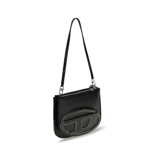 Diesel Black Calf Leather Bos Taurus Shoulder Bag