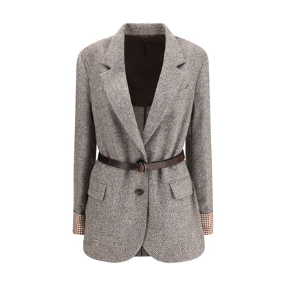 Brunello Cucinelli Brown Fleece Wool Coat