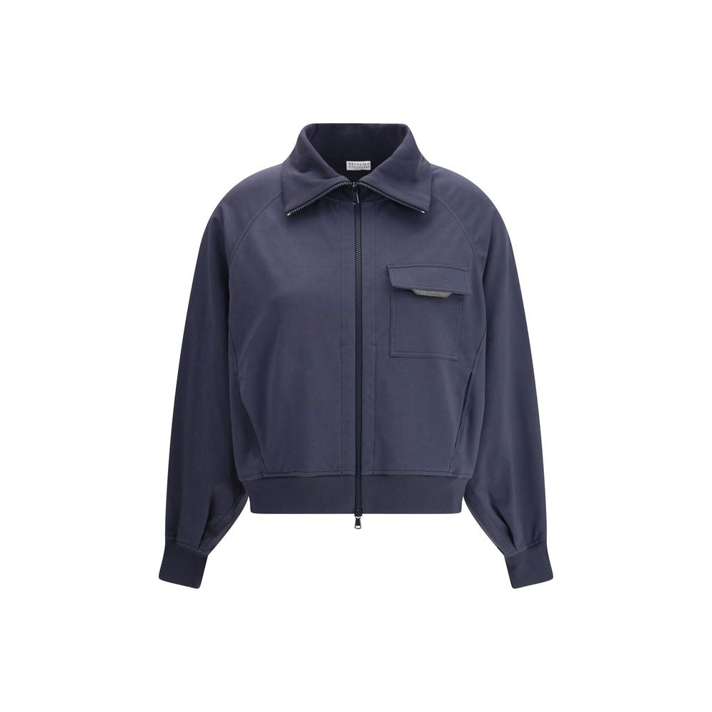 Brunello Cucinelli Blue Cotton Bomber