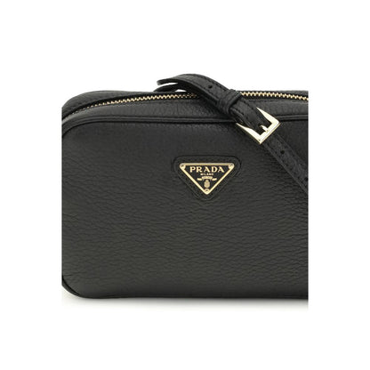 Prada Black Calf Leather Bos Taurus Shoulder Bag