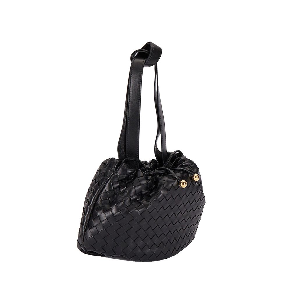 Bottega Veneta Black Lamb Leather Backet Bag