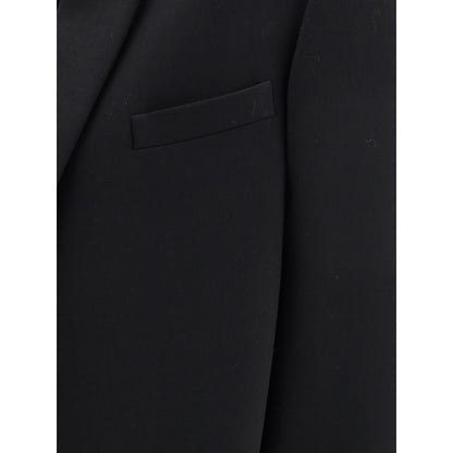 The Row Black Fleece Wool Coat